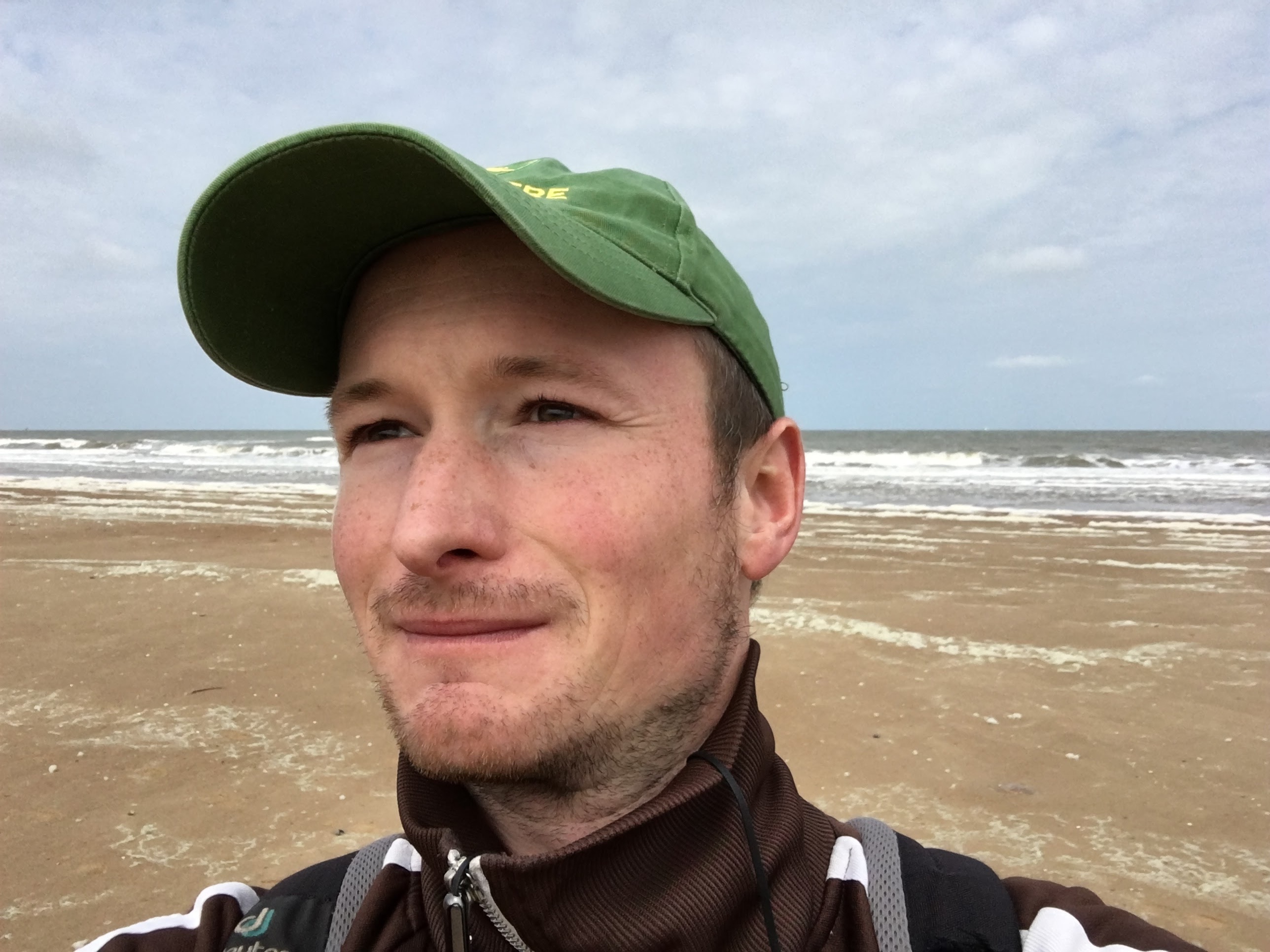 Thomas Steiner standing on a beach in Belgium.